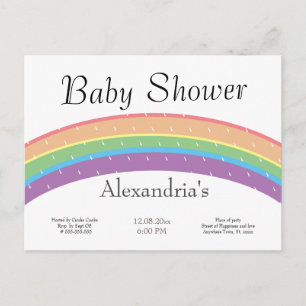 Carte Postale Rainbow Baby Girl ou garçon Baby shower fête