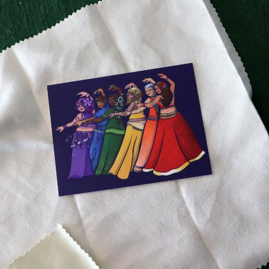 Carte Postale Rainbow Belly Dancer Art Belly Dance Troupe