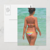 Carte Postale Rainbow Bikini Girl Photo (Devant / Derrière)