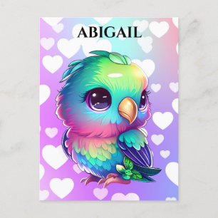 Carte Postale Rainbow Bird & Hearts Pop Art