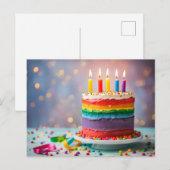Carte Postale Rainbow Birthday Cake (Devant / Derrière)