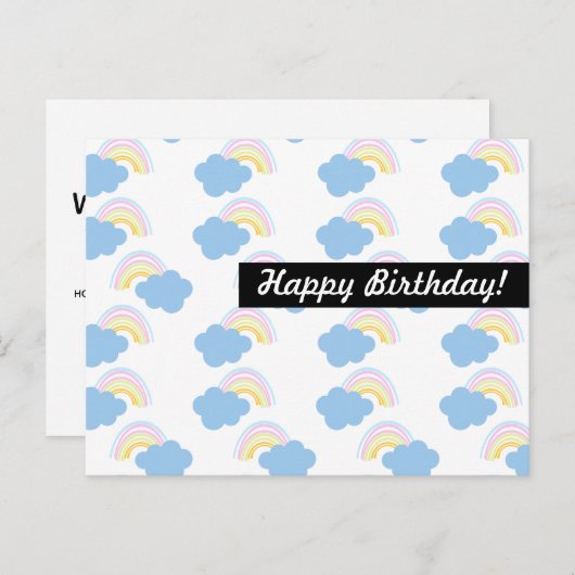 Carte Postale Rainbow Birthday Toute occasion Personnalisée (Devant / Derrière)