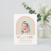 Carte postale Rainbow Bliss Baby Faire-part de nai (Debout devant)