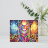 Carte Postale rainbow cat postcard (Debout devant)