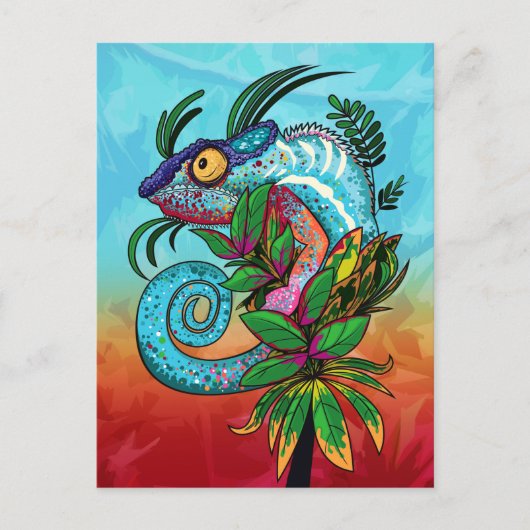 Carte Postale Rainbow Chameleon (Devant)