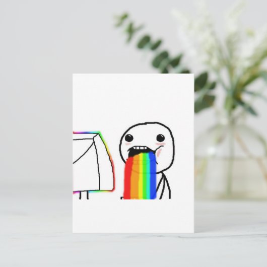 Carte Postale Rainbow Computer Face Guy (Debout devant)