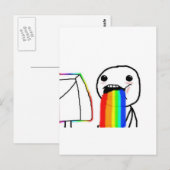 Carte Postale Rainbow Computer Face Guy (Devant / Derrière)