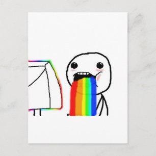 Carte Postale Rainbow Computer Face Guy