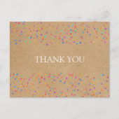 Carte Postale Rainbow Confetti Rustique Kraft Merci (Devant)