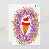 Carte Postale Rainbow Confetti Swirl Ice Cream (Devant / Derrière)