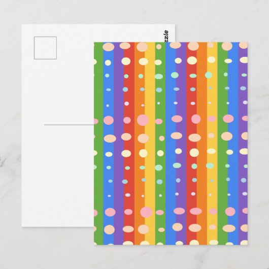 CARTE POSTALE RAINBOW DOT SRIPES (Devant / Derrière)