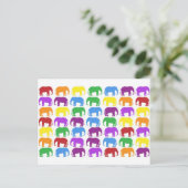 Carte Postale Rainbow Elephants Classy Designer (Debout devant)