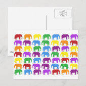 Carte Postale Rainbow Elephants Classy Designer (Devant / Derrière)