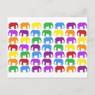 Carte Postale Rainbow Elephants Classy Designer