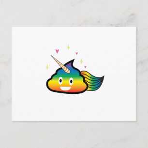 Carte Postale Rainbow Emoji Poop Cute Girl drôle fête d'annivers