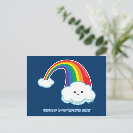Carte Postale Rainbow est ma couleur préférée (Debout devant)
