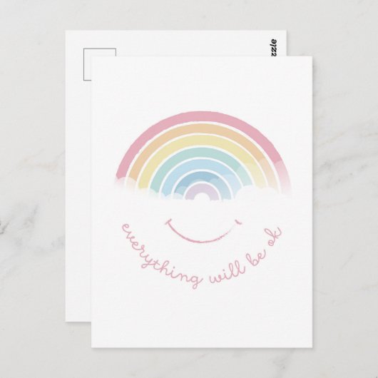 Carte Postale RAINBOW Everything will be ok! (Devant / Derrière)
