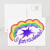 Carte postale Rainbow Farts, personnaliser (Devant / Derrière)