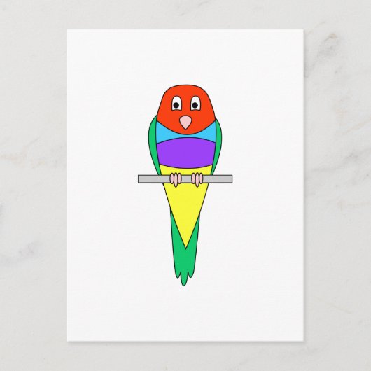 Carte Postale Rainbow Finch Bird. Gouldien coloré. (Devant)