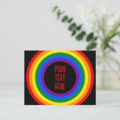Carte Postale RAINBOW FLAG BUTTON + your sign or text (Debout devant)