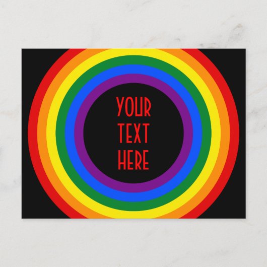 Carte Postale RAINBOW FLAG BUTTON + your sign or text (Devant)