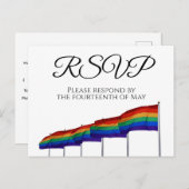 Carte Postale Rainbow Flags Mariage Gay pride RSVP (Devant / Derrière)