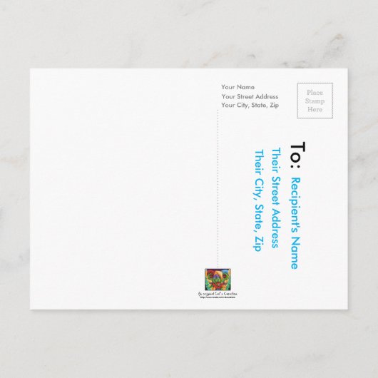 Carte Postale [Rainbow Frost] Tie-Dye Multi-Couleurs avec Papill (Dos)