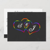 Carte Postale Rainbow Gay pride Love Hearts Chanson Demande (Devant / Derrière)