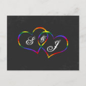Carte Postale Rainbow Gay pride Love Hearts Chanson Demande (Devant)