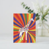 Carte Postale Rainbow Giraffe Art (Debout devant)
