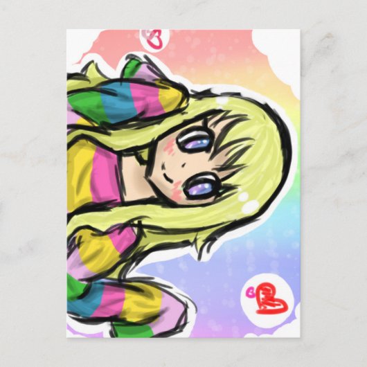 Carte Postale Rainbow Girl (Devant)