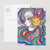 Carte postale Rainbow Girl Imaginaire Art (Devant / Derrière)