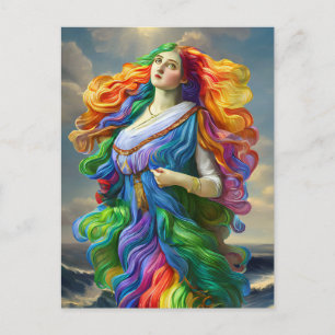 Carte Postale Rainbow Goddess peinture numérique art original