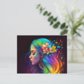 Carte Postale Rainbow Hair Girl (Debout devant)