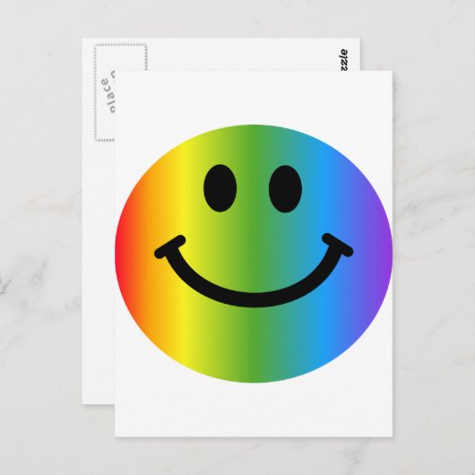 Carte Postale Rainbow Happy Face (Devant / Derrière)