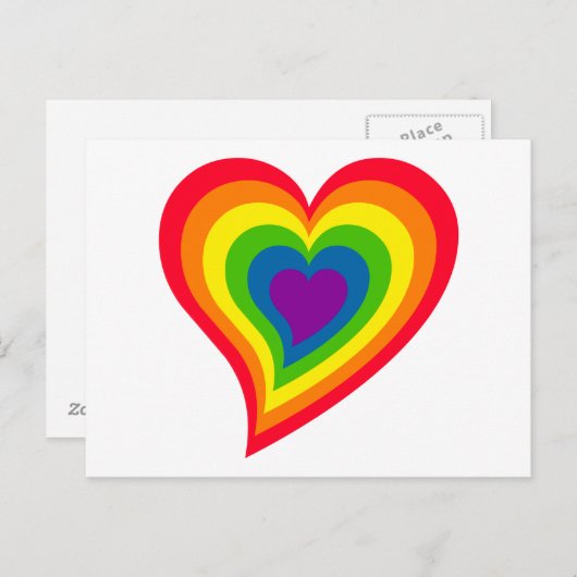 Carte postale Rainbow Heart (Devant / Derrière)