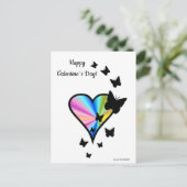Carte Postale Rainbow heart and Butterfly (Debout devant)