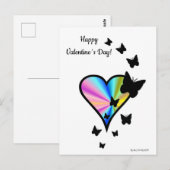 Carte Postale Rainbow heart and Butterfly (Devant / Derrière)