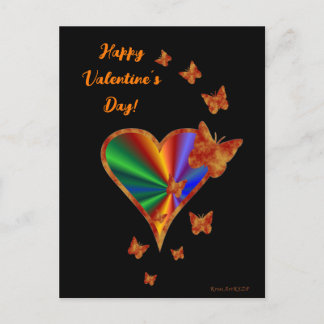 Carte Postale Rainbow heart and Butterfly