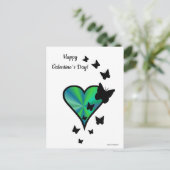 Carte Postale Rainbow heart and Butterfly (Debout devant)