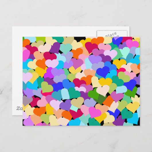 Carte Postale Rainbow Heart Confetti (Devant / Derrière)