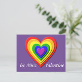 Carte postale Rainbow Heart Valentine (Debout devant)