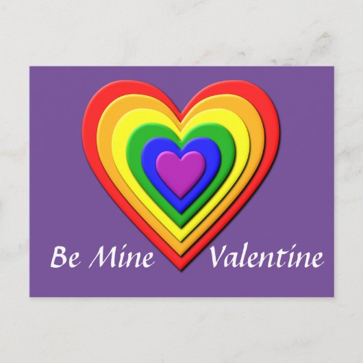 Carte postale Rainbow Heart Valentine (Devant)