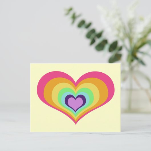Carte Postale Rainbow Hearts Art (Debout devant)