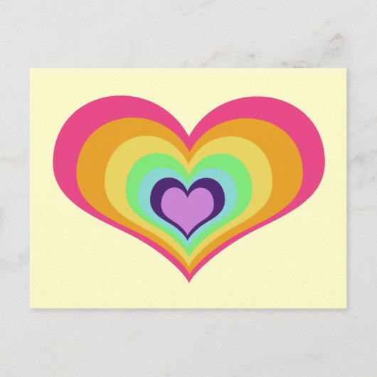 Carte Postale Rainbow Hearts Art (Devant)