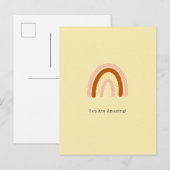 Carte Postale Rainbow Illustration You Are Amazing Quote Card (Devant / Derrière)
