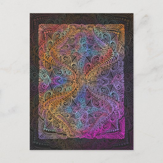 Carte Postale Rainbow Kaleidoscope Mandala (Devant)
