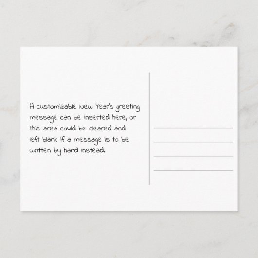 Carte Postale Rainbow Letters "2019" + "HEUREUX NOUVEL AN !" (Dos)