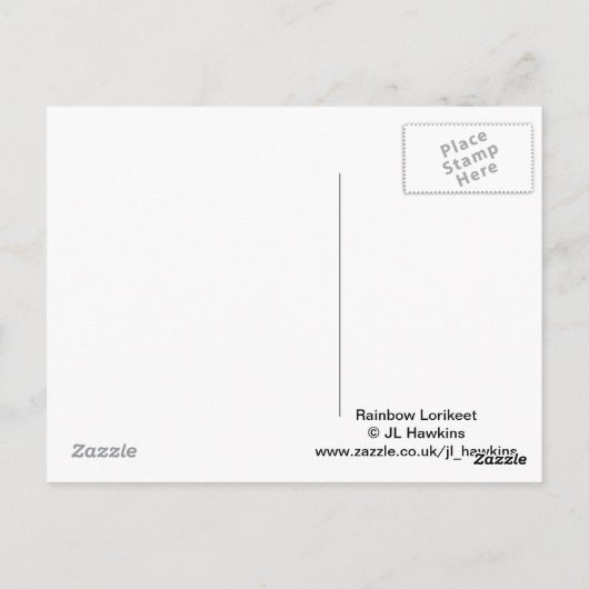 Carte postale Rainbow Lorikee (Dos)