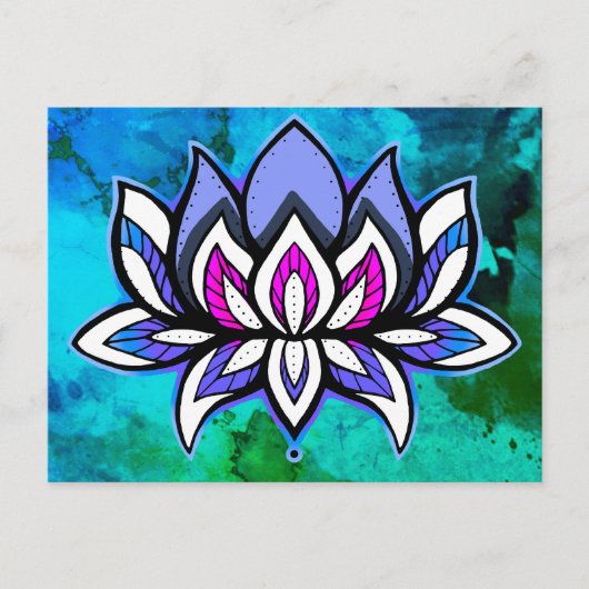 Carte postale Rainbow Lotus Blues (Devant)